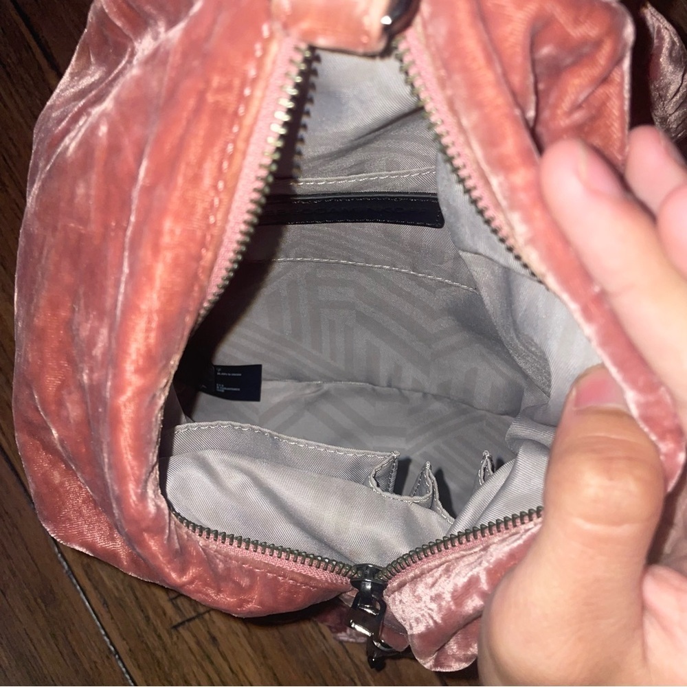 Pink backpack velour backpack velvet backpack Rebecca minkoff Julian - Picture 7 of 16